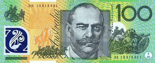 AUD 100 fron