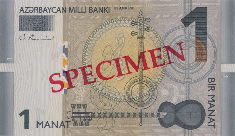 Obverse of banknote of 1 Azerbaijani manat 2006