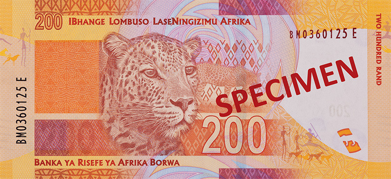 Reversul bancnotei de 200 rand sud-african