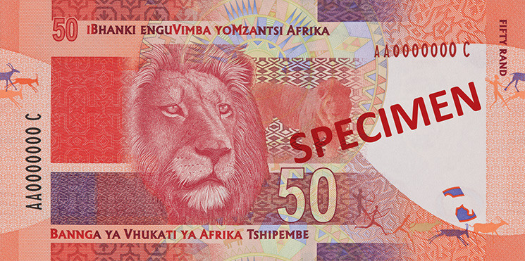 Reversul bancnotei de 50 rand sud-african