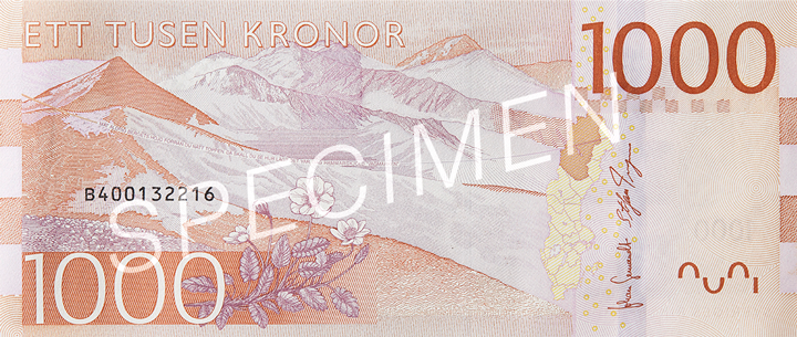 Reversul bancnotei de 1000 SEK
