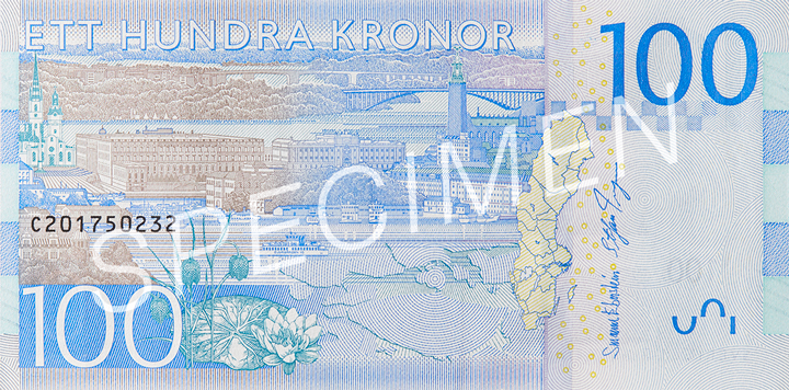 Reversul bancnotei de 100 SEK