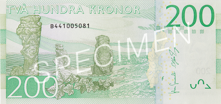 Reversul bancnotei de 200 SEK