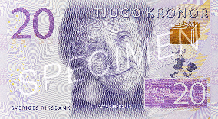 Aversul bancnotei de 20 SEK