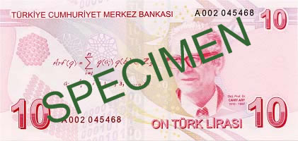 10 TRY obverse
