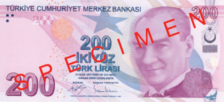 200 TRY obverse