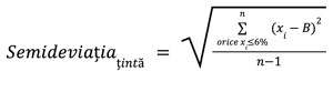 semideviația țintă formula